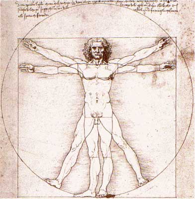 Leonardo da Vinci - Vitruvius-tanulmány - a tökéletes ember