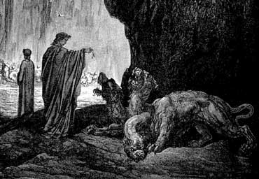 Dante és Kerberosz az alvilágban - A kutya