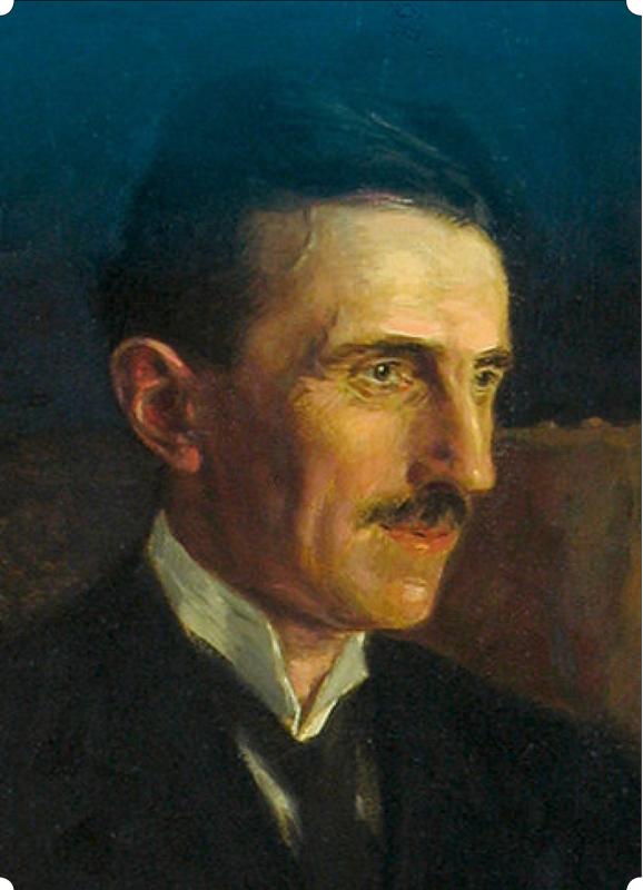 Nikola Tesla - Blue portrait